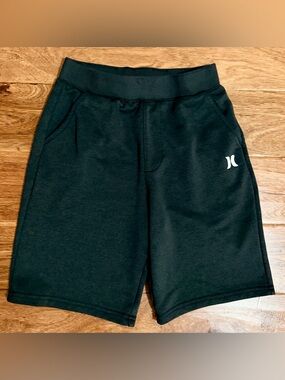 Hurley Black Athletic Shorts with White Logo